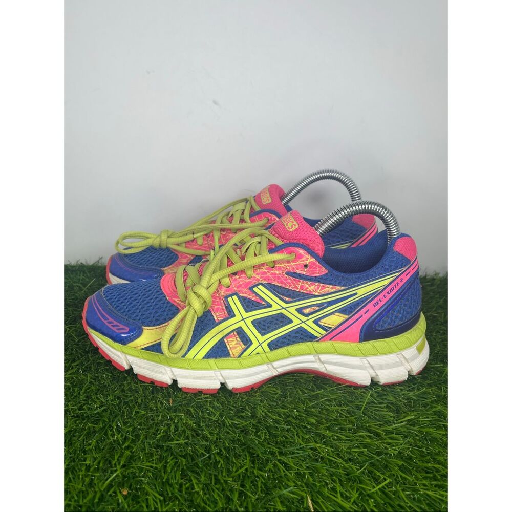 ASICS Gel-Exalt 2 Women’s Size 6.5 Running Shoes Blue Pink Neon Yellow T473N